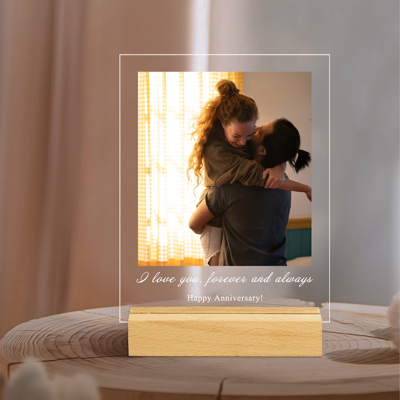 Personalized Photo Plaque With Stand, Custom Photo Wedding Gift, Photo Frame, Gift for Her, Gifts for Mom, Mother's Day Gift