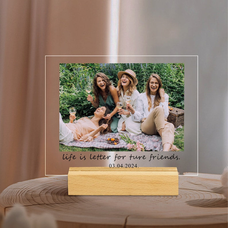 Personalized Photo Plaque With Stand, Custom Photo Wedding Gift, Photo Frame, Gift for Her, Gifts for Mom, Mother's Day Gift