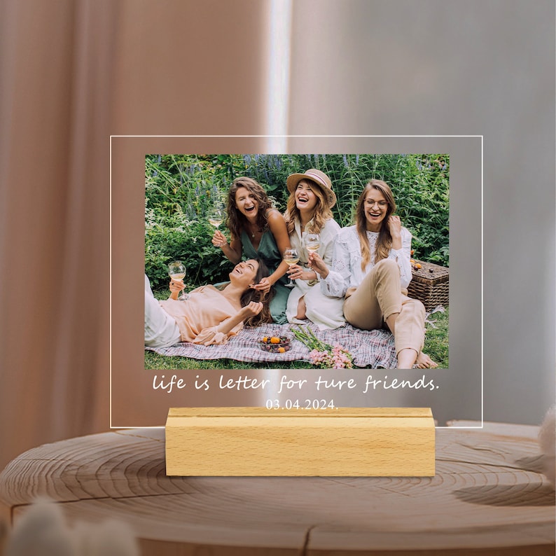 Personalized Photo Plaque With Stand, Custom Photo Wedding Gift, Photo Frame, Gift for Her, Gifts for Mom, Mother's Day Gift