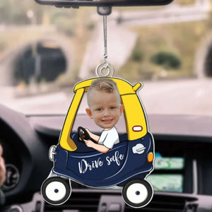 Personalized Car Photo Ornament - Drive Safe Daddy / Mommy - Photo Custom Ornament, Gift For Dad, New Dad, New Mom, New Grandpa, New GrandMa