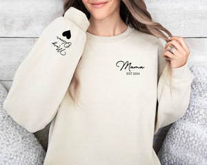 Custom Matching Dad and Mama Sweatshirt Matching Colors Mom and Dad Hoodie Personalized Mama Sweater With Kids Names Custom Dad Crewneck