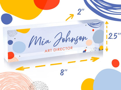 Name Plate for Desk, Custom Desk Plaque, Acrylic Desk Name Plate for Women, Professional Gift for Boss, Promotion Gift, New Job Gift
