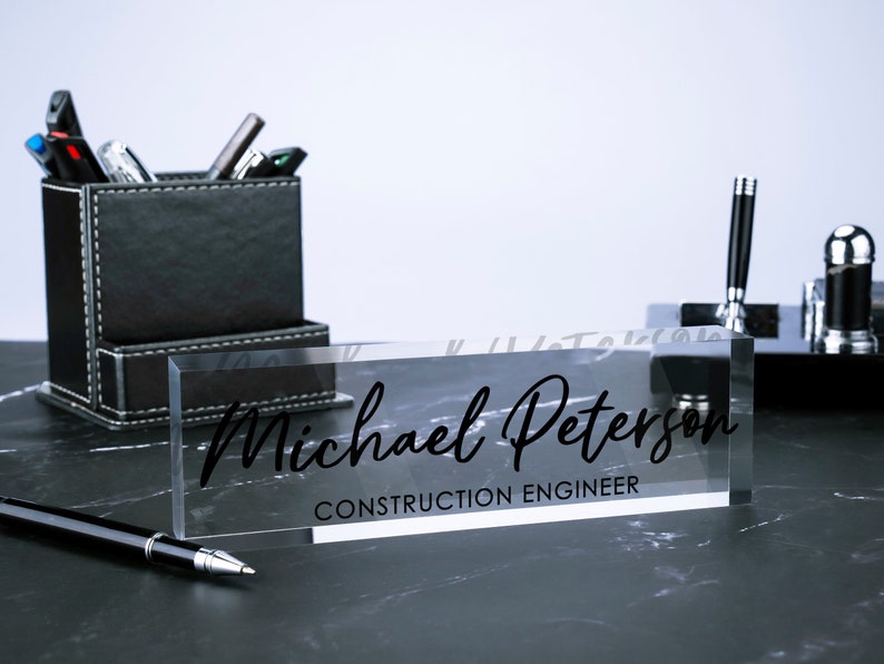 Name Plate for Desk, Custom Desk Plaque, Acrylic Desk Name Plate for Women, Professional Gift for Boss, Promotion Gift, New Job Gift