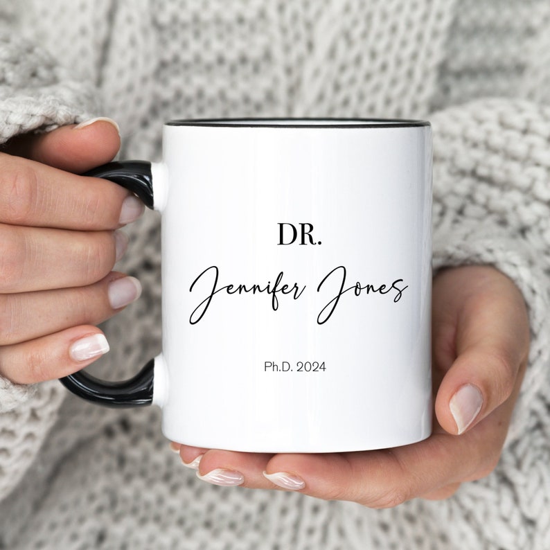 Personalized Doctor Name Coffee Mug, Funny Medical Student Gift, Custom Phd Student Graduation Mug, Dr Graduate Mug