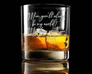 Custom Handwriting Whiskey Glass - Engrave Your Handwritten Gift Message for your Loved Ones.