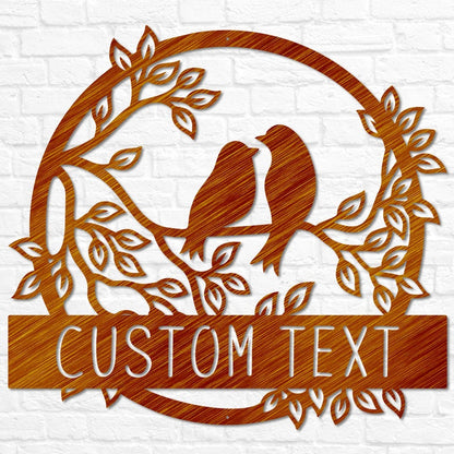 Metal Love Birds Rustic Wedding Decor, Personalized Wedding Gifts, Custom Wedding Signs, Bird Wall Decor, Bridal Shower Sign Garden Sign