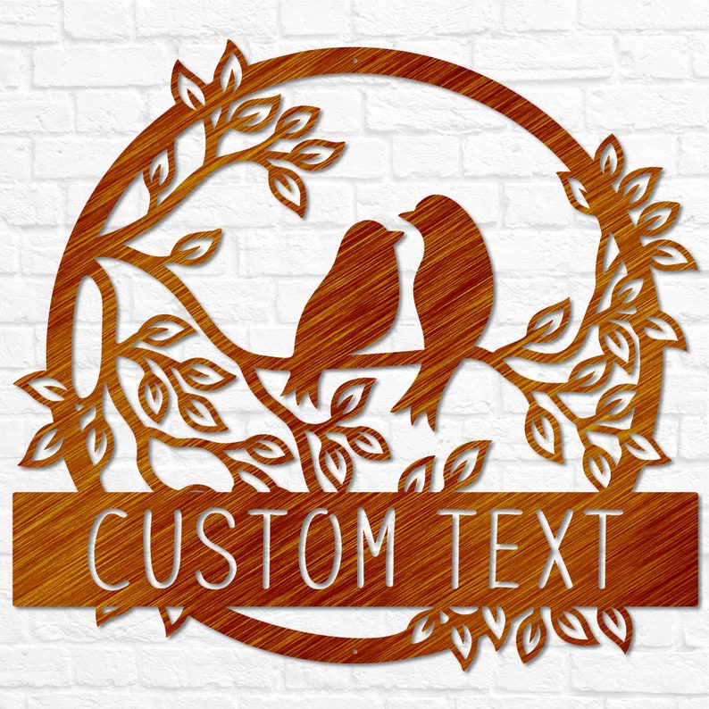 Metal Love Birds Rustic Wedding Decor, Personalized Wedding Gifts, Custom Wedding Signs, Bird Wall Decor, Bridal Shower Sign Garden Sign