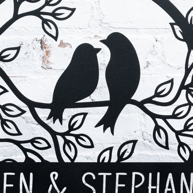 Metal Love Birds Rustic Wedding Decor, Personalized Wedding Gifts, Custom Wedding Signs, Bird Wall Decor, Bridal Shower Sign Garden Sign