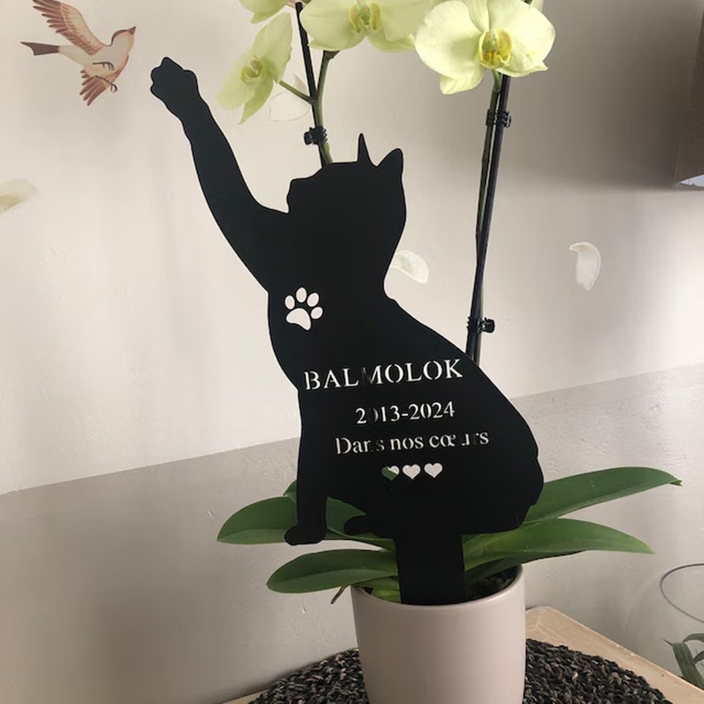 Custom Cat Memorial Stake Cat Memorial Plaque with Stake Cat Grave Marker Cat Memorial Gifts Metal Garden Stake Cat Burial Stake