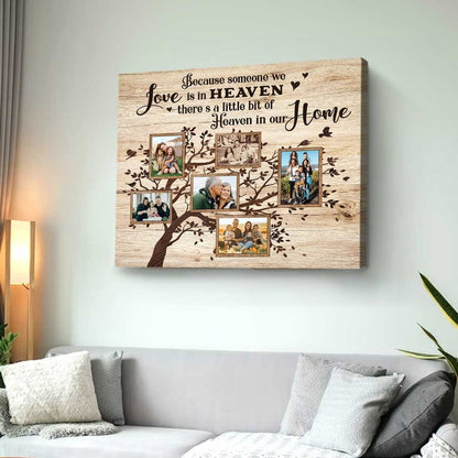 Family Tree Photo Collage Canvas, Memorial Canvas Loss of Loved One, Christmas Gifts In Loving Memory, Pictures With Deceased Loved One