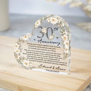 Personalized 30th Wedding Anniversary Gift Acrylic Plaque, 30th Wedding Gift For Parents, Anniversary Gift, Husband Gift, Wedding Keepsake