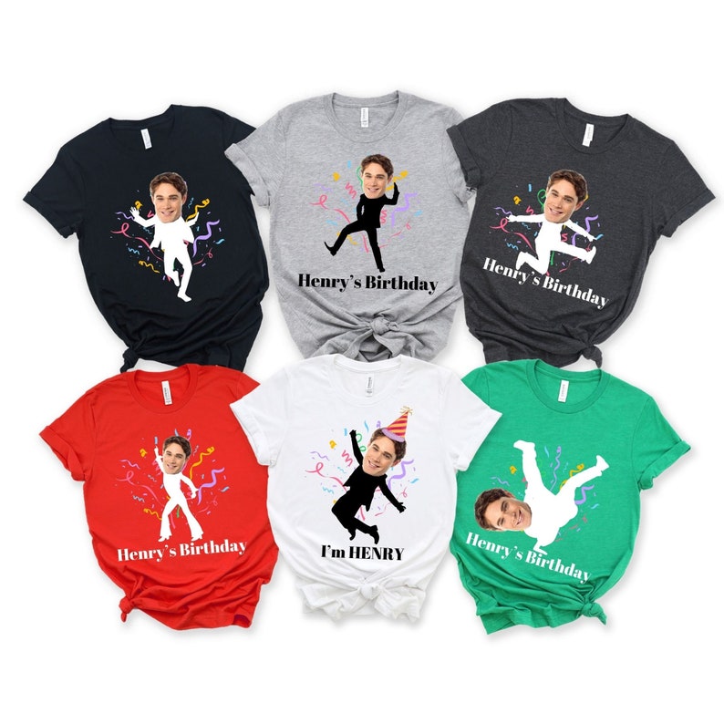 Custom Face Stick Figures Birthday Shirt, Birthday Photo Shirt, Custom Photo Shirt, Birthday Party Group Shirt, Funny Birthday Shirt