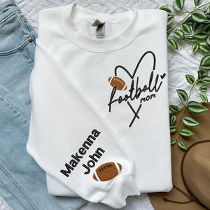 Embroidered Customized Football Mom Shirt, Your Name Football Sweater, Custom Football Mama, Game Day Shirt, Football Season Shirt