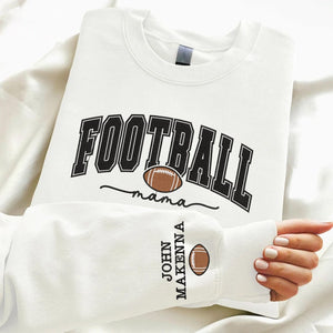 Personalized Embroidered Football Mama Shirt, Football Mom Shirt, Game Day Football, Player Number Crewneck