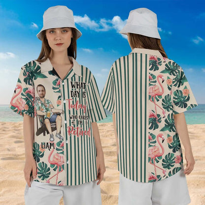 Custom Face Retired Dad Hawaiian Shirt Custom Shirt Personalized Photo Gift for Retired Grandpa Father's Day Gift Summer Aloha Shirt