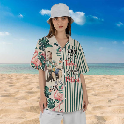 Custom Face Retired Dad Hawaiian Shirt Custom Shirt Personalized Photo Gift for Retired Grandpa Father's Day Gift Summer Aloha Shirt