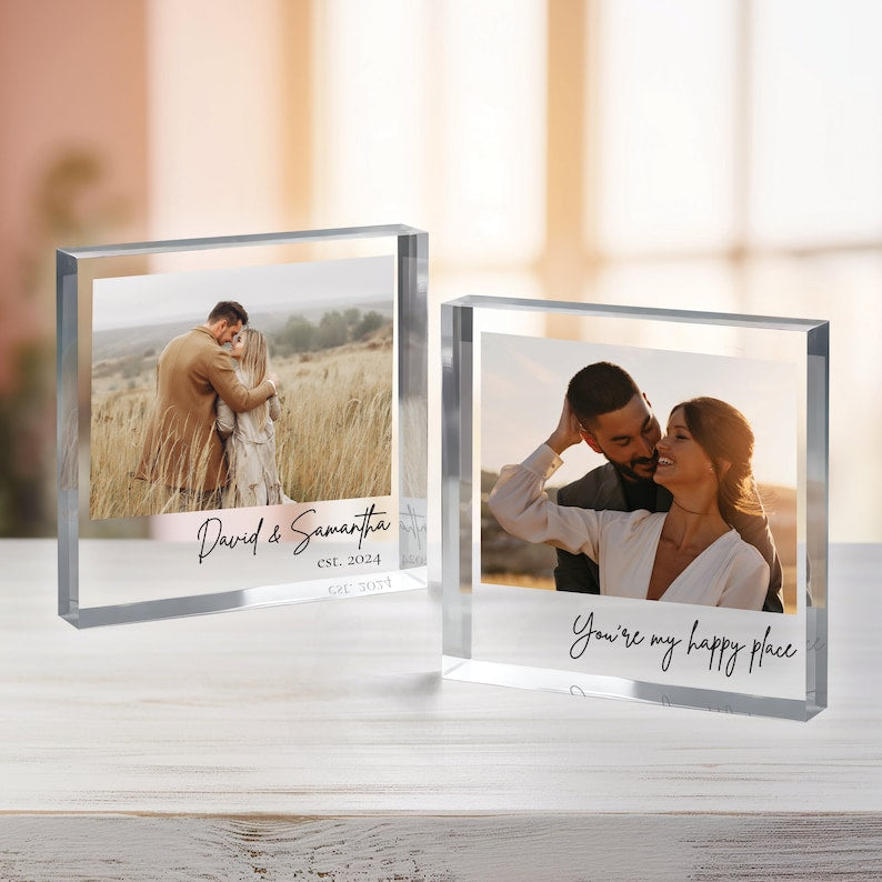 Personalized Acrylic Photo Block, Custom Photo Acrylic Plaque, Wedding Gift, Family Gift, Photo Print Acrylic Gifts, Anniversary Gift