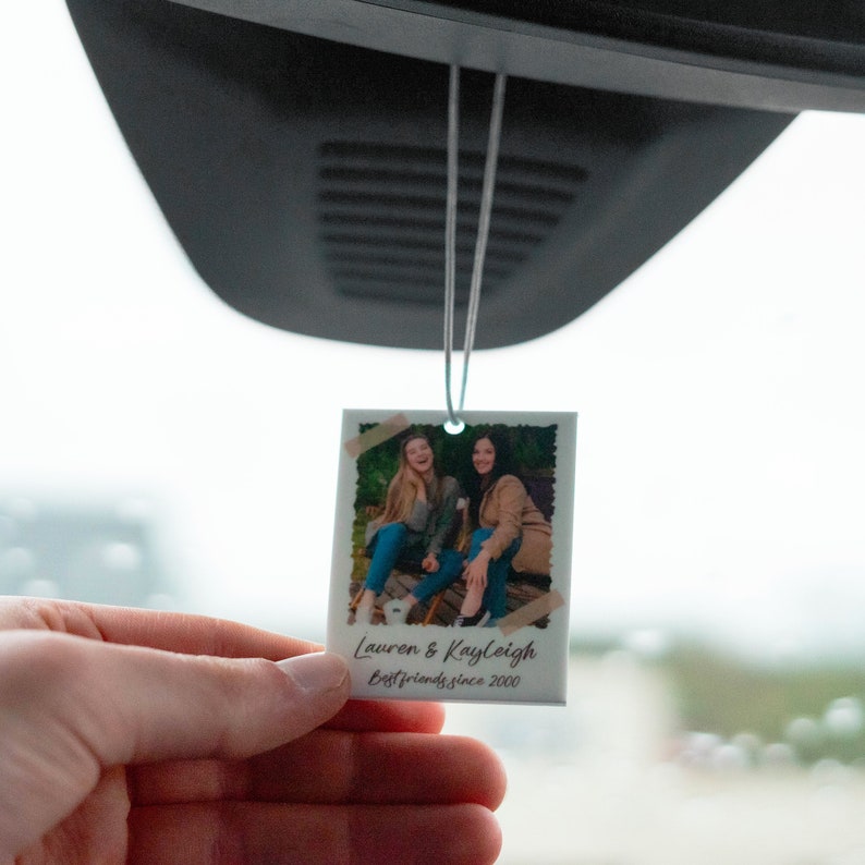 Personalized Photo Car Ornament Scrap Book Quirky Hanging Car Polaroid Any Image Driving Test Pass Gift Idea First Car Charm Gift