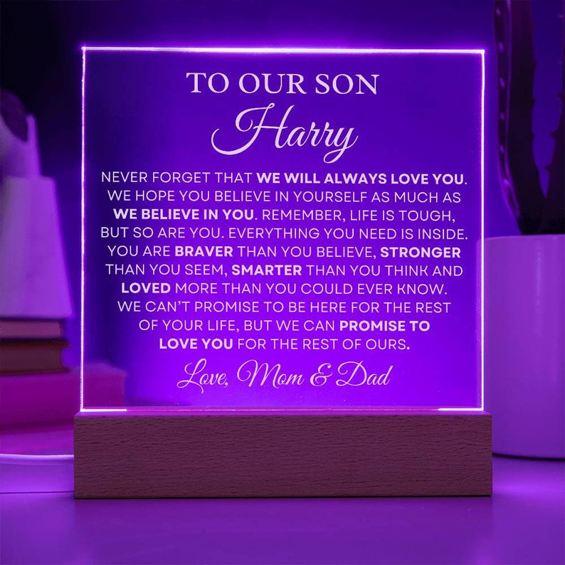 Our Son Gift - We Will Always Love You Personalized Custom Acrylic Square Plaque, Sentimental Gift, Heartfelt Gift, Keepsake Gift