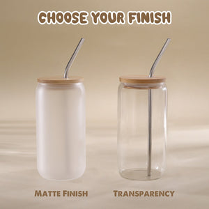 Custom 16oz Pet Photo Can Glass Cup, Personalized Iced Coffee Portrait Mug Christmas Trend Gift for Dog Lover, Boho Cat Cup with Lid &Strawt