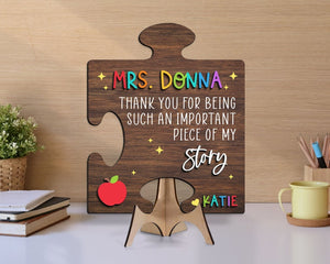 Personalized 3D Teacher Plaque, Teacher Appreciation Sign, Personalized Teacher Gifts, Thank you Gift from Kids, Teacher Name Sign for Desk