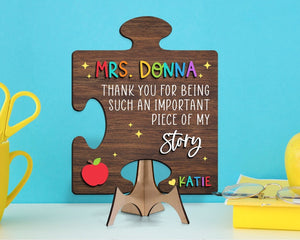 Personalized 3D Teacher Plaque, Teacher Appreciation Sign, Personalized Teacher Gifts, Thank you Gift from Kids, Teacher Name Sign for Desk