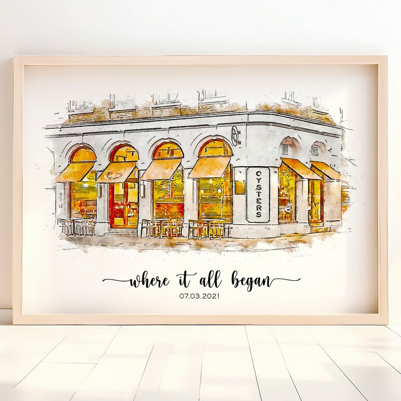 Where We Met,Where It All Began,Custom house portrait wood sign,Our First Date,Engagement Gift,Anniversary Gift,Where He Proposed,One year anniversary