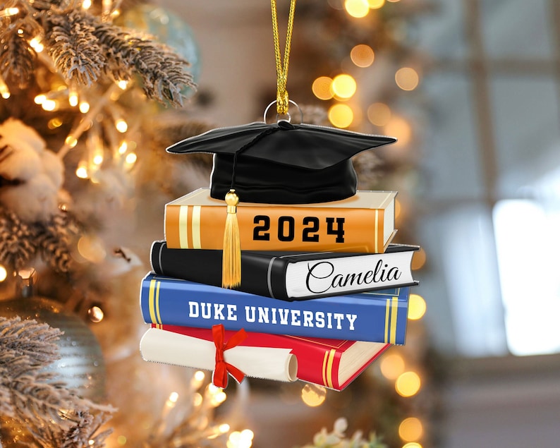 Graduation Ornament, Class Of 2024, Senior Ornament, Graduation Gift, High School College Ornament, Custom Ornament Gift for Graduate
