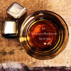 Personalized Gift for Father of the Bride - Custom Wedding Whiskey Glass with Your Handwriting Message
