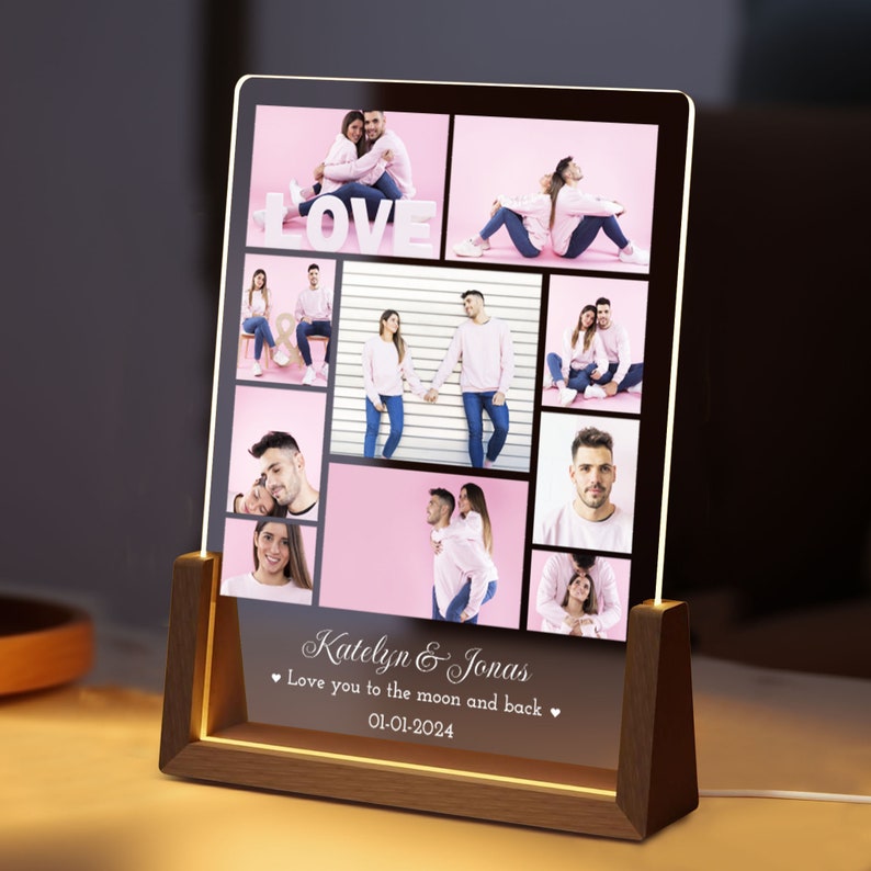 Custom Picture Night Light | Wedding Gifts for Couple | Personalized Photo Lamp | Anniversary Gift for Couple | Engagement Wedding Favor