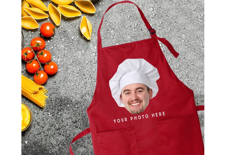 Custom Photo Apron, Picture Chef Gift Apron, Custom Text Apron, Personalized Gift Apron, Adjustable Photo Apron, Apron For Women And Men