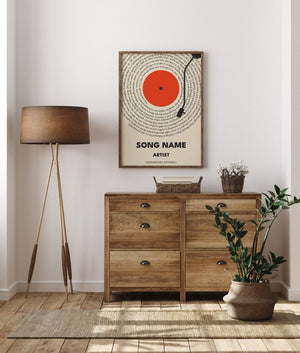 Custom Song Lyrics Print, Personalized Music Canvas, Customizable Music Gift, Vinyl Lyric Canvas, Wedding Anniversary Gift