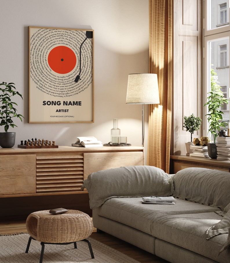 Custom Song Lyrics Print, Personalized Music Canvas, Customizable Music Gift, Vinyl Lyric Canvas, Wedding Anniversary Gift