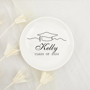 Personalized Graduation Gifts, Graduation Jewelry Dish, Class of 2026, College Graduation, Custom Jewelry Dish, Gifts for Her, Trinket Dish Gift