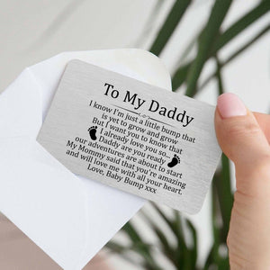 To My Daddy Gift from Bump Wallet Insert Card, Father's Day Gift for Dad To Be from Baby Bump/Pregnancy Gift for Dad/Expecting Dad Gift