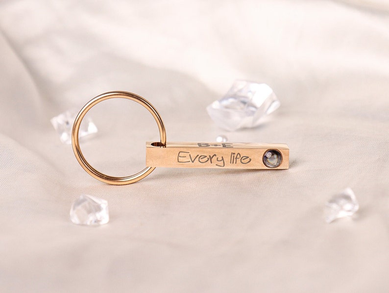 Custom Projection Photo Keychain for For Him For Her, Personalized Keychain with Photo Inside, Best Gift for Him Dad Husband Mom