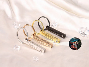 Custom Projection Photo Keychain for For Him For Her, Personalized Keychain with Photo Inside, Best Gift for Him Dad Husband Mom