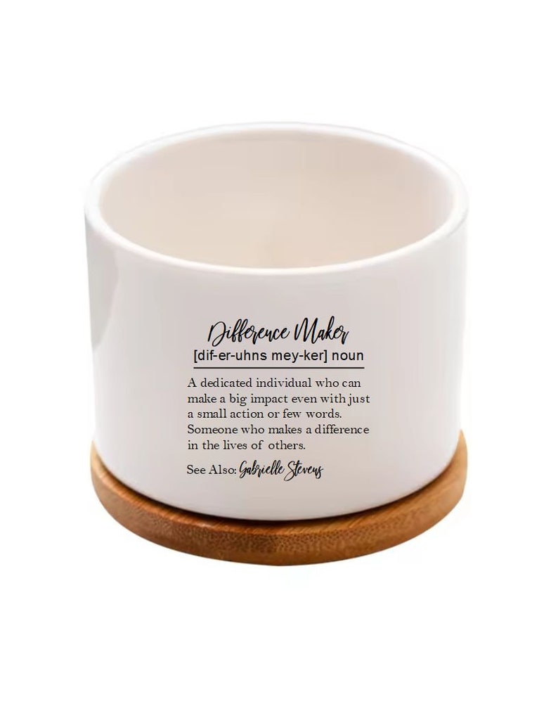 Difference Maker Personalized Succulent Flower Pot Employee Appreciation Gift Thank you Gift Coworker Gift Inspirational Teacher Gift