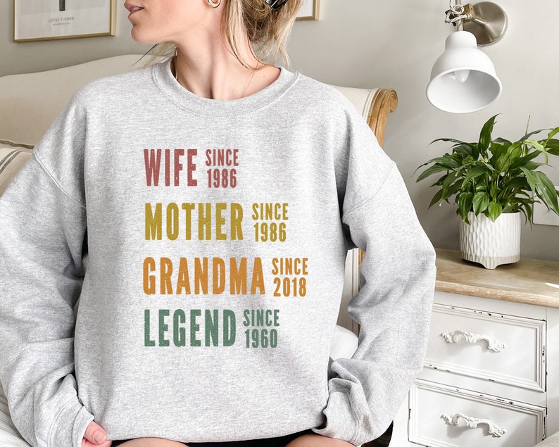 Personalized Mom Grandma Shirt, Mother's Day Shirt, Wife Mother Grandma Legend, Grandmother Custom Dates, Funny Mom Birthday Gift for women