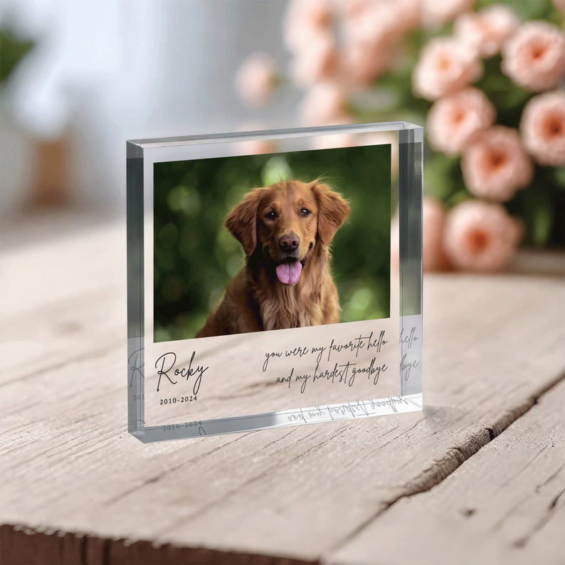 Personalized Pet Memorial Plaque, Photo Pet Memorial Gift, Pet Loss Keepsake, Pet Memorial Photo Plaque, Dog Cat Pet Memorial Gifts