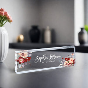 Desk Plaque, Acrylic Name Plate for Desk, Teacher Name Plate, Personalized Name Sign Acrylic Plaque, Office Decor, Custom Desk Name Plaque