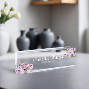 Desk Plaque, Acrylic Name Plate for Desk, Teacher Name Plate, Personalized Name Sign Acrylic Plaque, Office Decor, Custom Desk Name Plaque