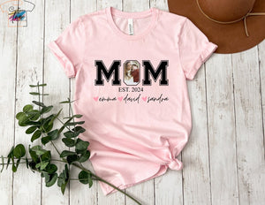 Mom Photo 2025 Shirt, Custom Text Mom Shirt, Mother's Day Gift, Mother's Day T-shirt, Mom Shirt, Custom Mom T-Shirt, Mom Birthday Gift Shirt