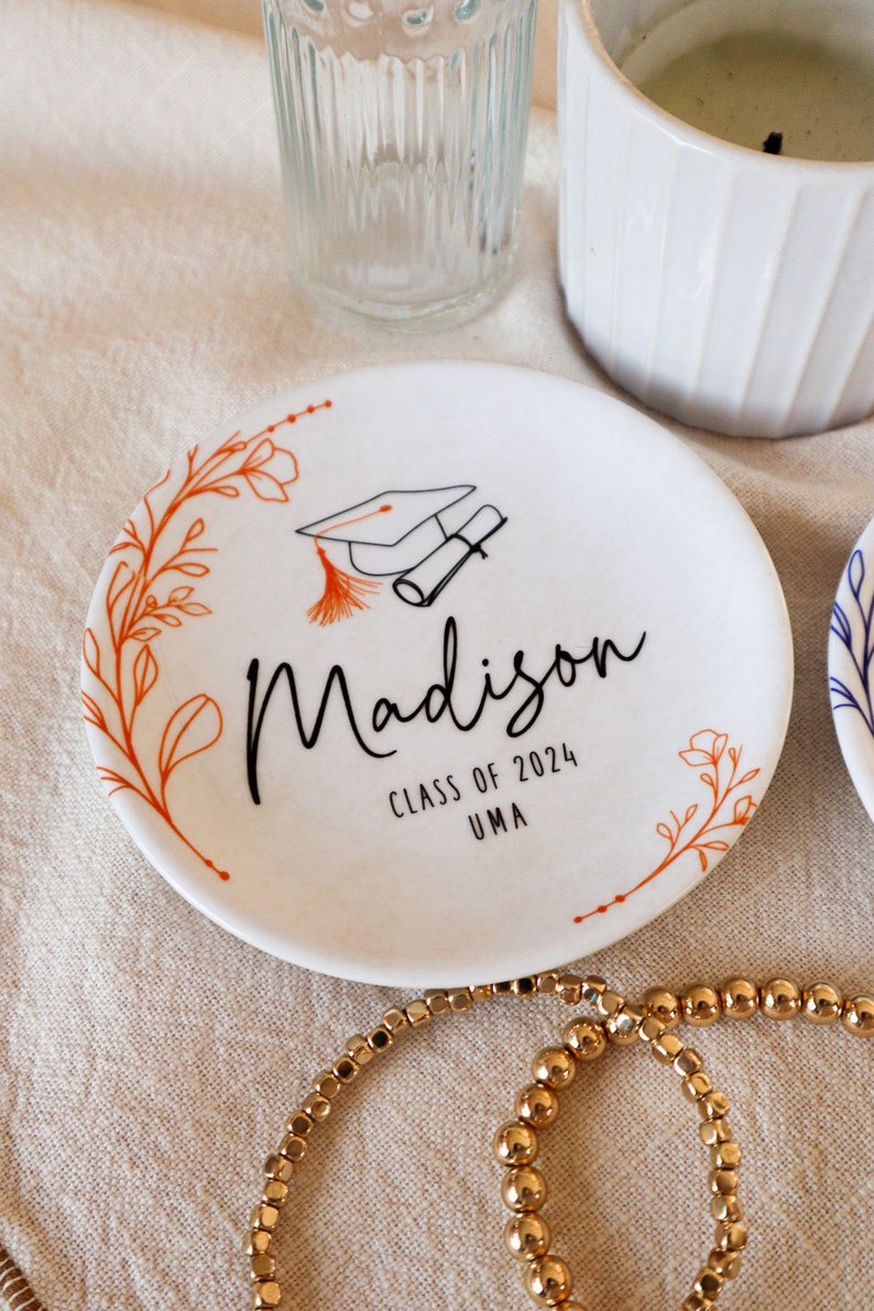 Personalized Graduation Jewelry Dish Graduation Gift for Her Perfect College, High School, Best Friend Grad Gift Class 2025 Ring Dish