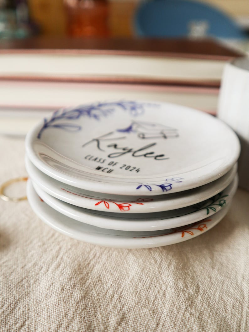 Personalized Graduation Jewelry Dish Graduation Gift for Her Perfect College, High School, Best Friend Grad Gift Class 2025 Ring Dish