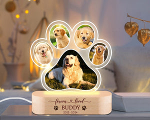 Custom Dog Photo Night Light, Dog Memoral Gift, Light Up Pet Memorial Plaque, Custom Photo Gift, Personalized Gift for Pet Loss, Sympathy if