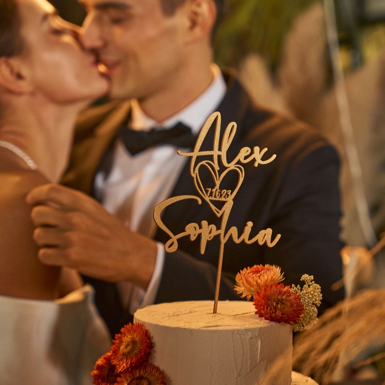 Cake Topper for Weddings,Wedding cake topper with a heart and a date, Personalized cake topper in a heart shape, Anniversary Cake toppers il_794xN.5899474873_q8cn.jpg