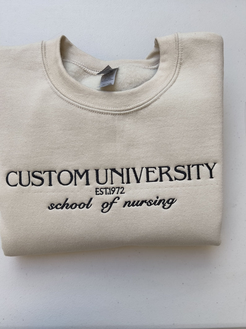 Custom College Embroidered Sweatshirt/Hoodie, Embroidered Personalized University Sweatshirt or Hoodie il_794xN.5900602627_of25.jpg