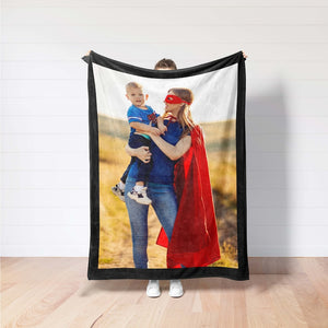 Custom Picture Blanket, Personalized Holiday Home Farmhouse Indoor Decor, Christmas Gift Mom Dad, Winter Blanket,Unique Xmas New Home Gift