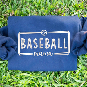 Custom Embroidered Baseball Mom Shirt with Name & Number on Sleeve, Baseball Mom Sweatshirt, Gift Baseball Lover, Mother's Day Gift